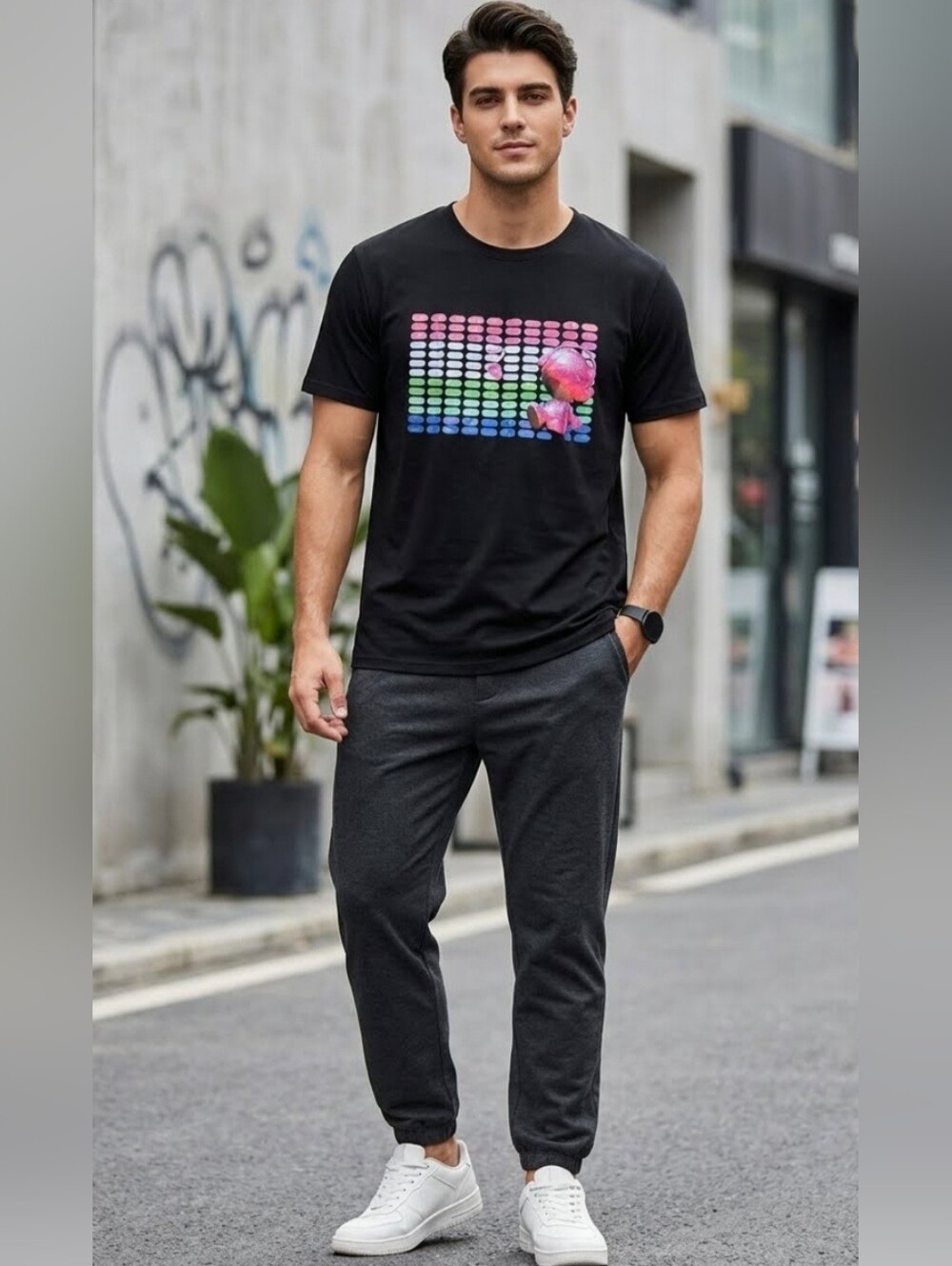 L Bright Color Decal Shirt Sz 4xl Unisex